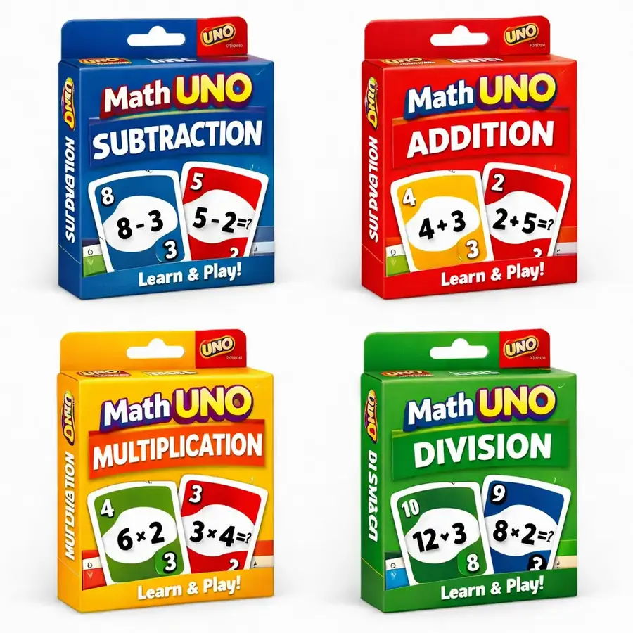 Math UNO 4 Decks Complete Set